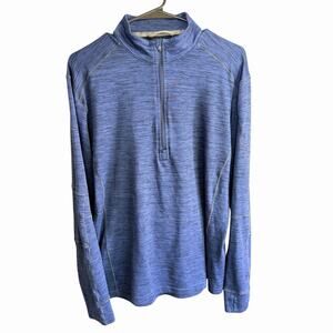 Kuhl Alloy 1/4 Zip Mens L Blue Heathered Lightweight Pullover Sweatshirt Hiking